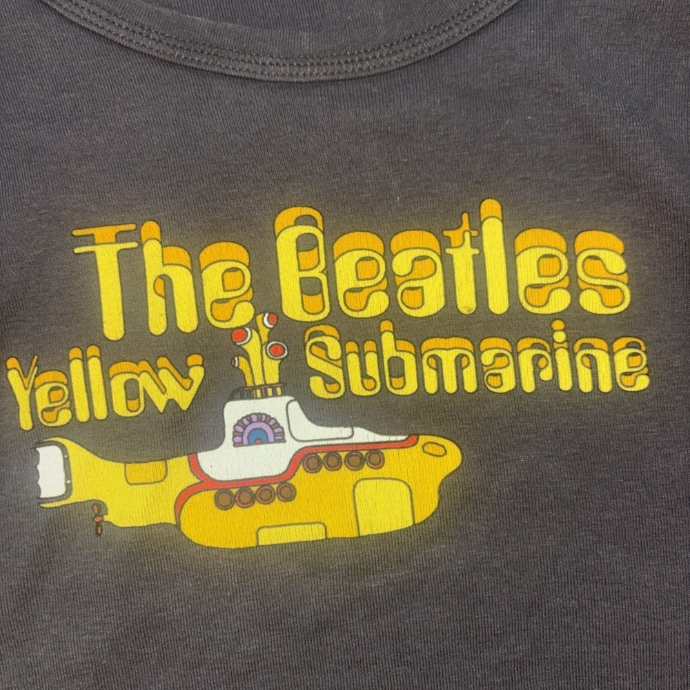 The Beatles Tour T-Shirt Sz Lg Band tee Rockabilly Rhinestone Yellow Submarine
